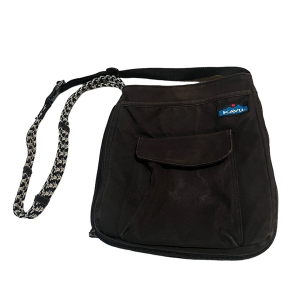 Kavu Distressed Black Shoulder Bag - Picture 1 of 14